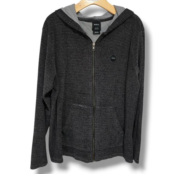 RVCA Men’s Gray French Terry Super Marle Hoodie Medium Cotton Blend - Picture 1 of 7